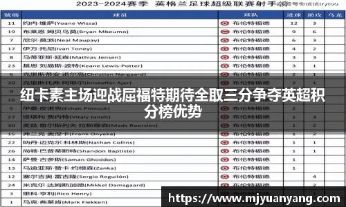 纽卡素主场迎战屈福特期待全取三分争夺英超积分榜优势